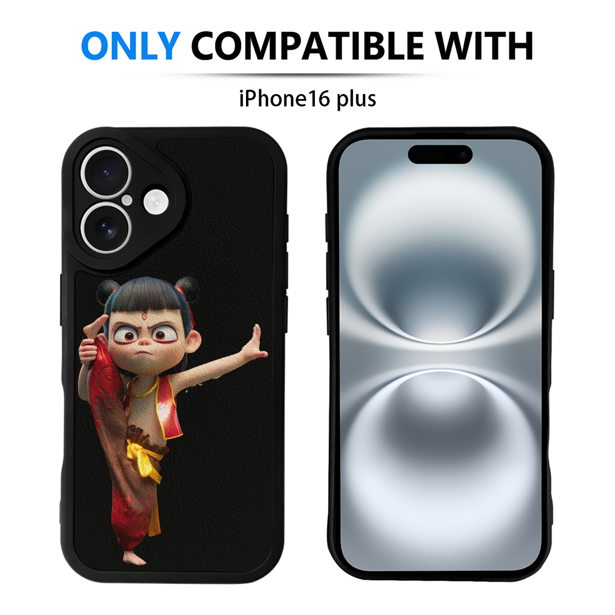 （画像用） Ne Zha 2 ナタ 魔童の大暴れ 【iPhone 16シリーズ対応】シリコンスマホケース（レザー調） 材質：シリコン